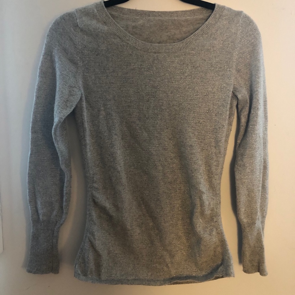 Banana Republic gray and silver fitted sweater